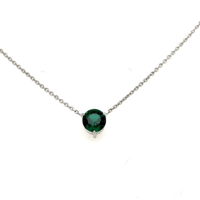 Beautiful Resilience Lab Emerald White Gold Necklace