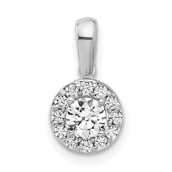 Half Carat Diamond Halo Pendant