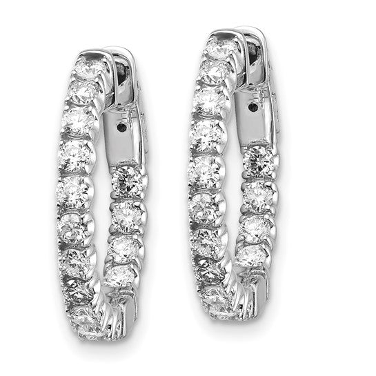 Inside Outside 1 1/2 ctw Diamond Hoop Earrings with Safety Clasp